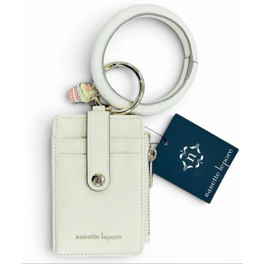NWT Nanette Lepore Off White Hands-Free Bracelet Wallet Cardholder Keyholder